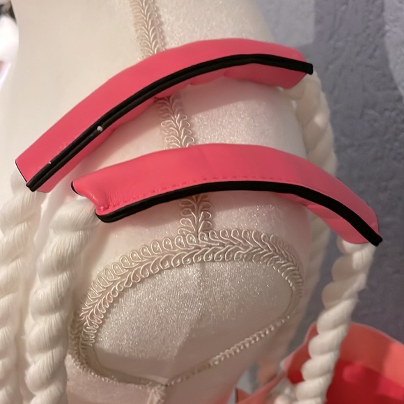 NWT Victoria’s Secret Canvas Pink Stripes Tote Bag - Picture 5 of 13